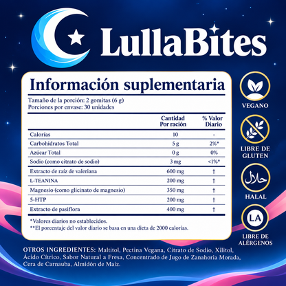 ⭐ Gomitas para Dormir Lullabites – Sweet Strawberry